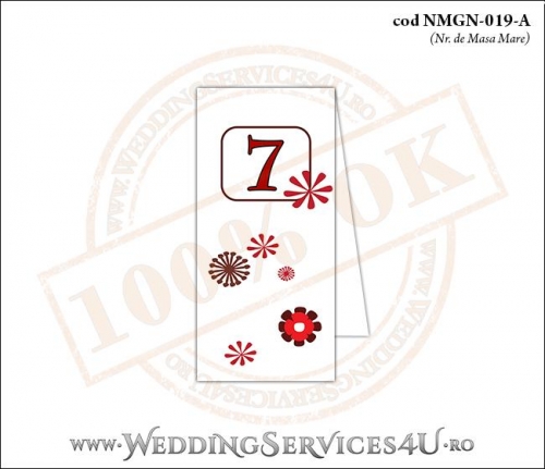NMGN-019-A Numar de Masa pentru Nunta sau Botez cu flori stilizate