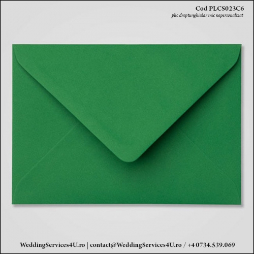 PLCS023C6 Plic Colorat Verde Inchis pentru Invitatie Mica de Nunta Botez